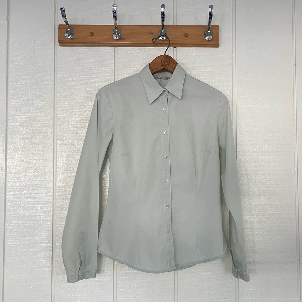 Green Zara button-down shirt